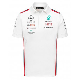 Formule 1 - Týmové polo tričko Mercedes AMG Petronas - bílé