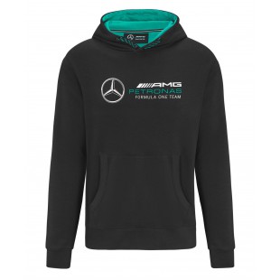 Formule 1 - Týmová mikina Mercedes AMG Petronas s kapucí - černá