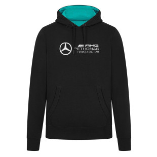 Formule 1 - Týmová mikina Mercedes AMG Petronas s kapucí - černá