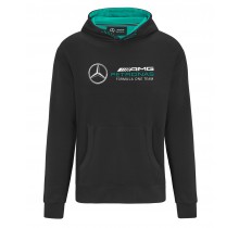Týmová mikina Mercedes AMG Petronas s kapucí - černá